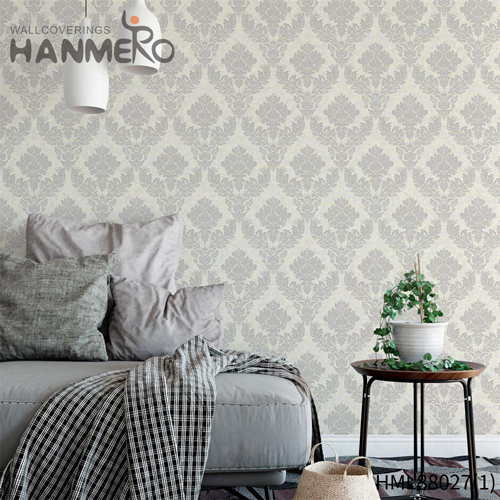 HANMERO PVC Professional Supplier 0.53*10M Embossing European TV Background Flowers house of wallpaper