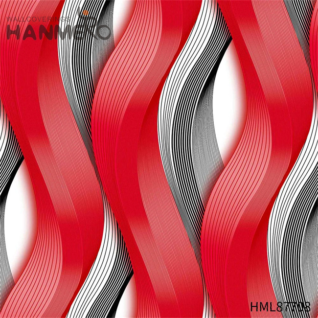 HANMERO Manufacturer PVC Geometric Embossing Modern Restaurants 0.53M contemporary wallpaper for home