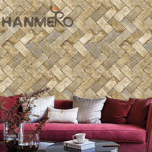 HANMERO PVC Dealer Geometric Embossing 0.53*9.2M Hallways European most popular wallpaper for homes