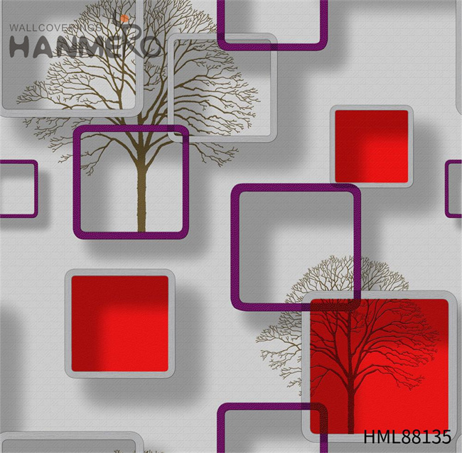 HANMERO Wholesale PVC Geometric 0.53*9.2M wallpaper for your room Cinemas Embossing Modern