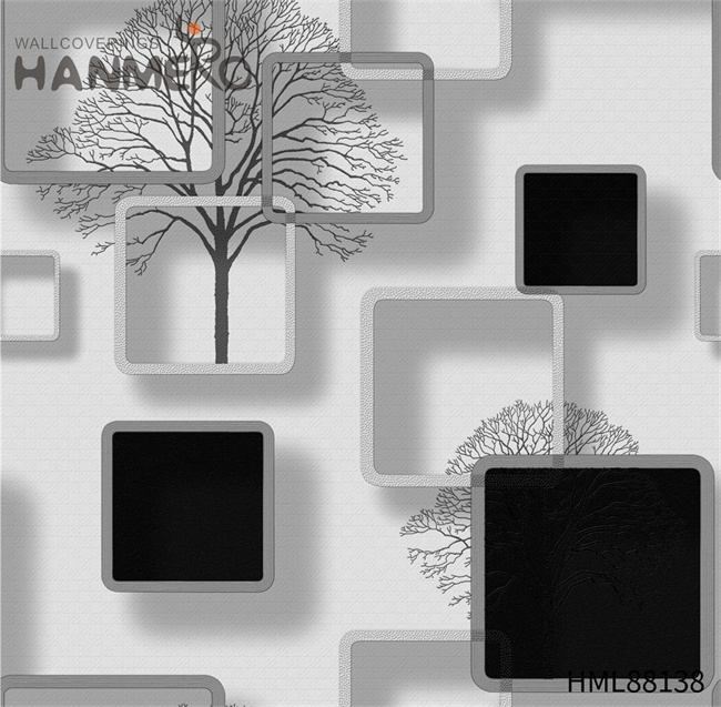 HANMERO Cinemas 0.53*9.2M home furnishing wallpaper Embossing Modern Wholesale PVC Geometric
