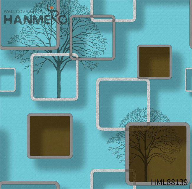 HANMERO Wholesale Cinemas 0.53*9.2M home wallpaper price Modern PVC Geometric Embossing