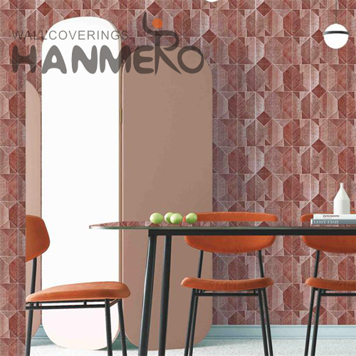 HANMERO PVC Hot Selling Geometric Embossing 0.53*10M Kitchen Classic modern black and white wallpaper