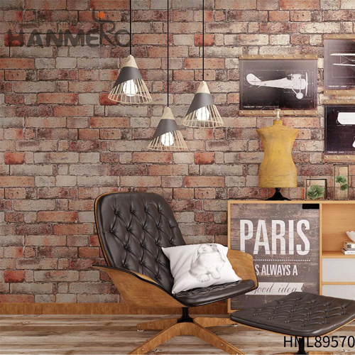 HANMERO PVC Imaginative Brick Embossing wallpaper price Home Wall 0.53*10M Classic