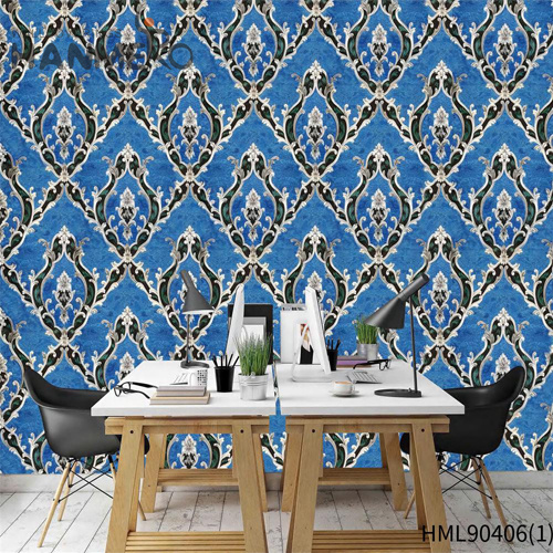 HANMERO PVC Professional Supplier Flowers decorating wallpaper European Saloon 0.53*9.5M Embossing