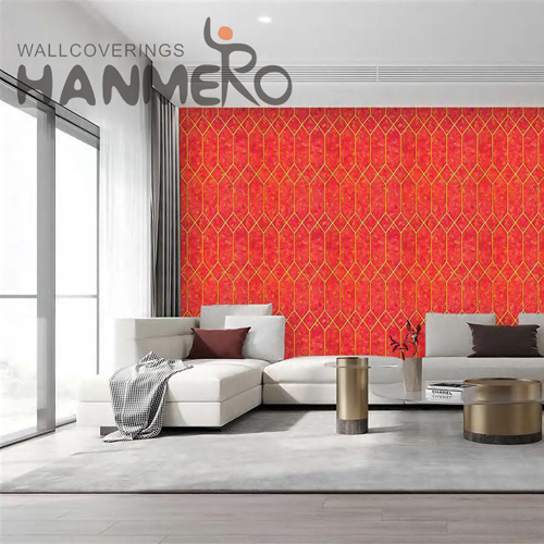 HANMERO PVC 0.53*9.5M Flowers Embossing European Saloon Professional Supplier red and black wallpaper for walls