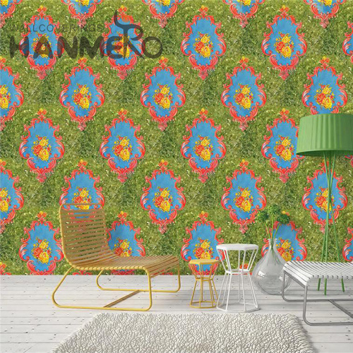 HANMERO PVC Professional Supplier Flowers Embossing 0.53*9.5M Saloon European buy designer wallpaper