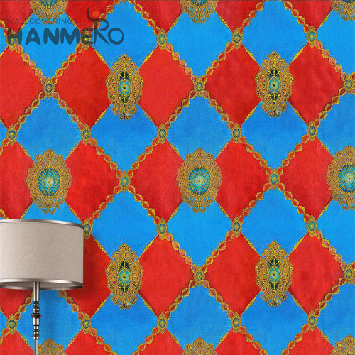 HANMERO PVC Professional Supplier Saloon Embossing European Flowers 0.53*9.5M wallpaper walls room