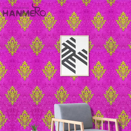 HANMERO Embossing Professional Supplier Flowers PVC European Saloon 0.53*9.5M wall and deco wallpaper