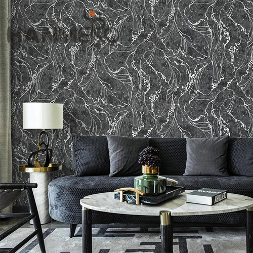 HANMERO PVC Professional Geometric Embossing Modern 0.53M Lounge rooms flock wallpaper