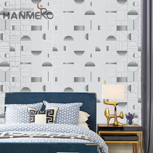 HANMERO PVC Professional Geometric Lounge rooms Modern Embossing 0.53M wallpaper for shop walls