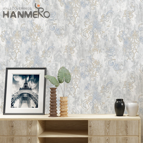 HANMERO PVC wallpaper cover Geometric Embossing Modern Saloon 0.53*10M Professional