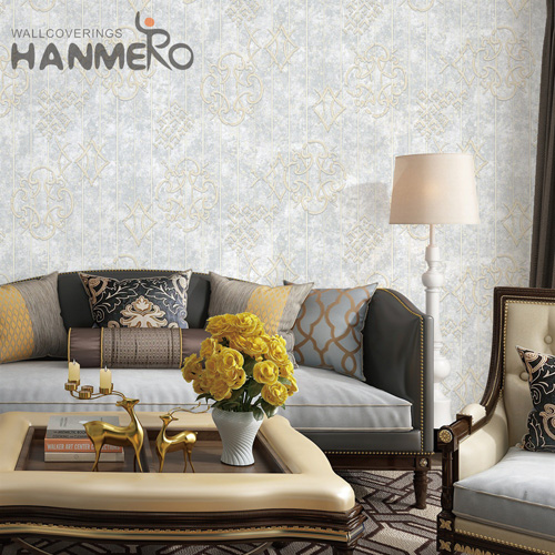 HANMERO PVC Professional Geometric Embossing designer wallpaper home Saloon 0.53*10M Modern