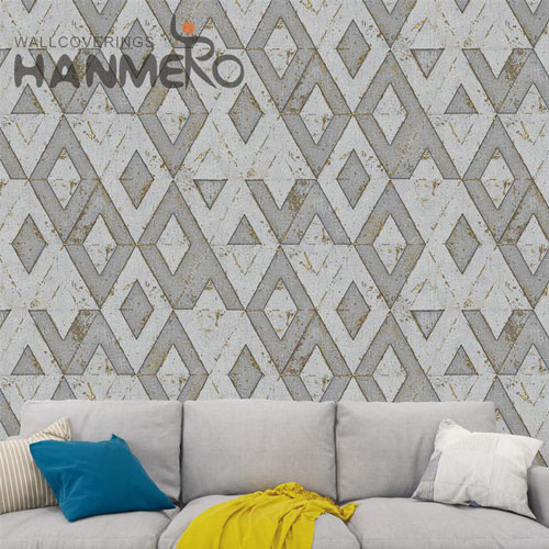 HANMERO PVC Professional Supplier Geometric buy wallpaper for home Modern House 0.53*10M Embossing
