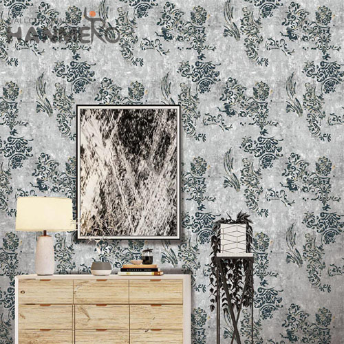 HANMERO PVC Professional Supplier Geometric Embossing 0.53*10M House Modern wallpaper design room