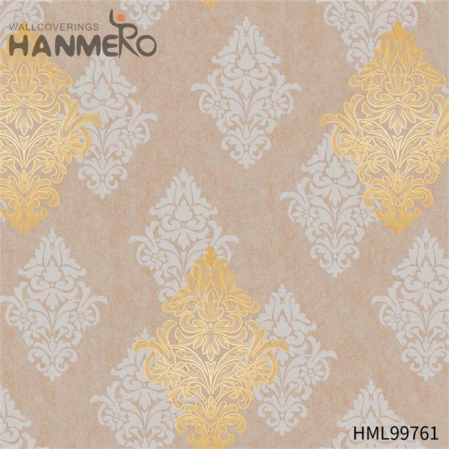 HANMERO Modern Exporter Geometric Embossing PVC Gold Foil Restaurants 1.06*15.6M wall paper borders