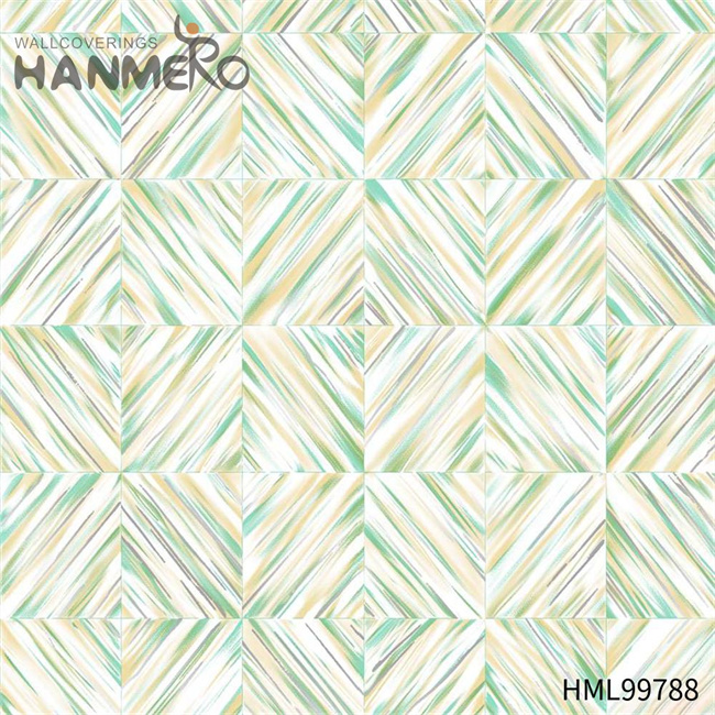 HANMERO Exporter PVC Gold Foil Embossing Modern Restaurants 1.06*15.6M wallpaper purchase online Geometric