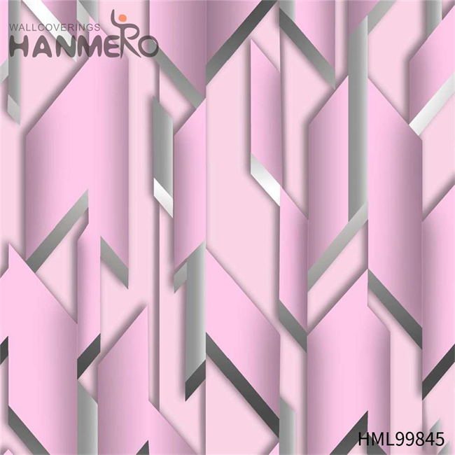 HANMERO New Design PVC Gold Foil Geometric Theatres 1.06*15.6M wallpaper grey and yellow Modern Embossing