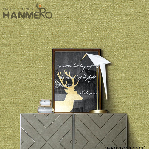 HANMERO Modern Durable Solid Color Embossing PVC Bed Room 0.53M flock wallpaper