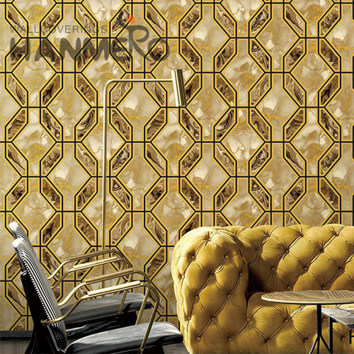 HANMERO PVC Imaginative Geometric Embossing TV Background Modern 0.53M wallpaper at home