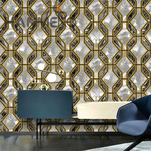 HANMERO Modern Imaginative Geometric Embossing PVC TV Background 0.53M wallcovering wallpaper