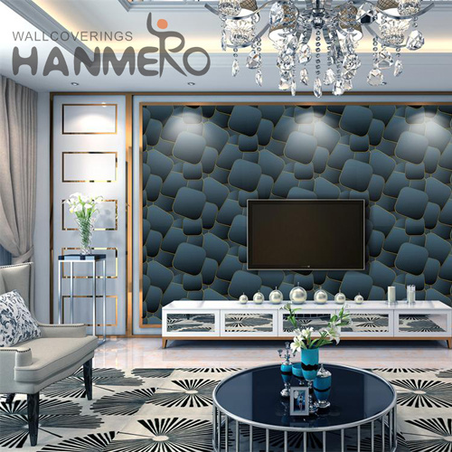 HANMERO PVC Standard Geometric gray wallpaper patterns Modern Cinemas 0.53*9.2M Embossing
