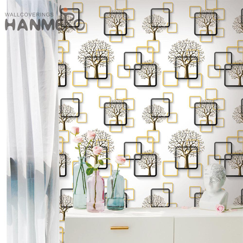 HANMERO PVC Standard Geometric Embossing Modern where to shop for wallpaper 0.53*9.2M Cinemas