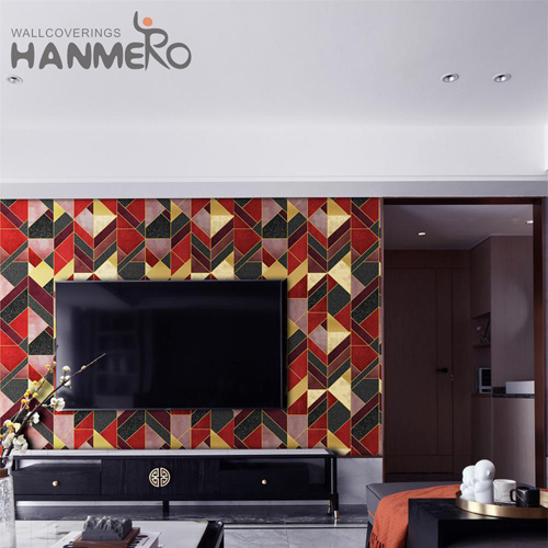 HANMERO PVC Standard Geometric Embossing 0.53*9.2M Cinemas Modern designer wall papers