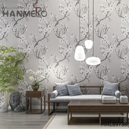 HANMERO Seller 0.53*10M beautiful wallpapers Embossing Pastoral Study Room PVC Flowers