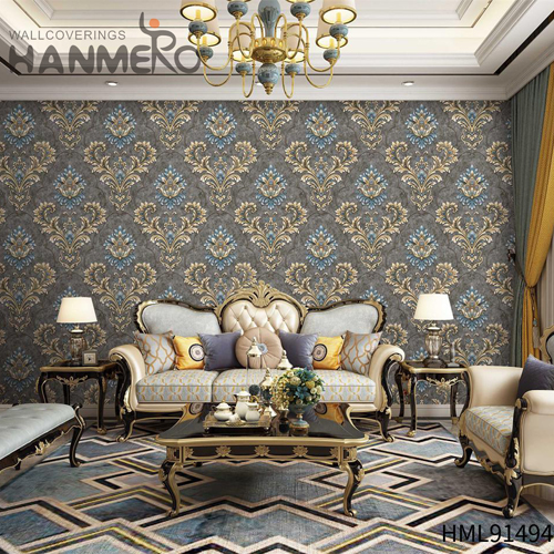 HANMERO PVC Standard Flowers Deep Embossed European Sofa background house wallpaper price 1.06*15.6M