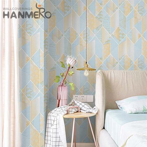 HANMERO PVC pink wallpaper Geometric Embossing Modern TV Background 0.53*9.2M New Style