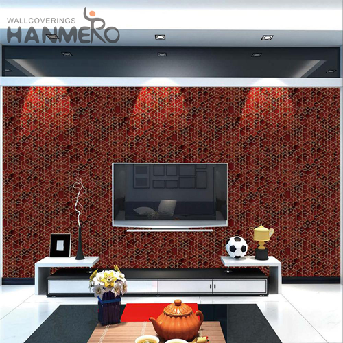 HANMERO PVC New Style Geometric 0.53*9.2M Modern TV Background Embossing where to buy wallpaper borders