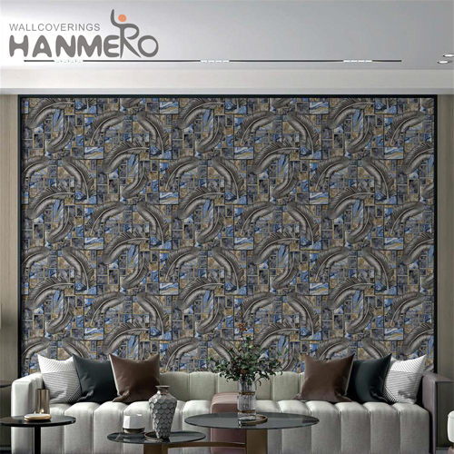 HANMERO PVC New Style Geometric Embossing 0.53*9.2M TV Background Modern wallpaper for interior