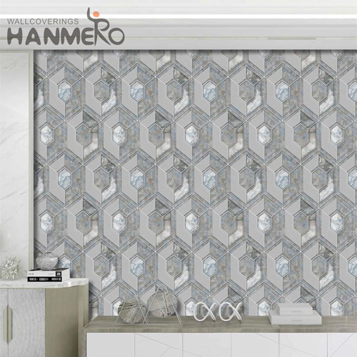 HANMERO PVC New Style Geometric Embossing Modern 0.53*9.2M TV Background designer wallpaper walls