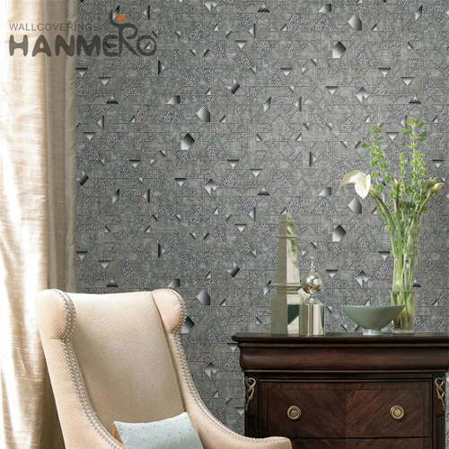 HANMERO PVC New Style Geometric TV Background Modern Embossing 0.53*9.2M designs of wallpapers for bedrooms