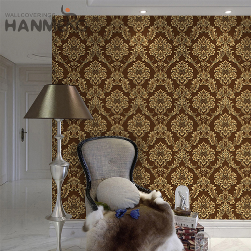 HANMERO PVC Cheap wallpapers for home interiors Deep Embossed European Exhibition 0.53*9.2M Damask