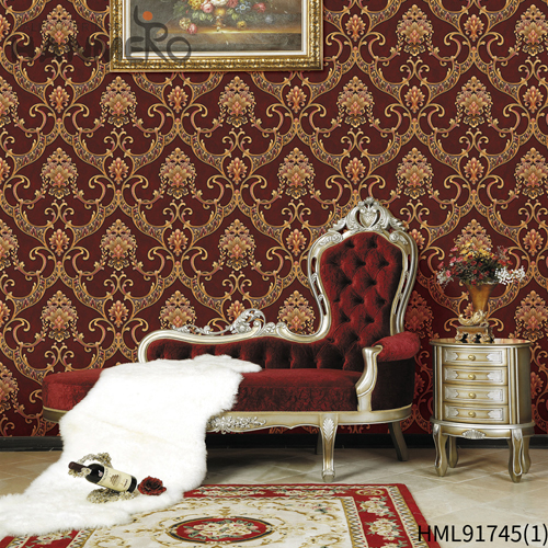 HANMERO PVC 0.53*9.2M Damask Deep Embossed European Exhibition Cheap decorative paper for walls