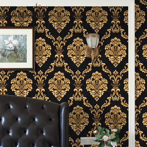 HANMERO PVC Cheap 0.53*9.2M Deep Embossed European Exhibition Damask house of wallpaper