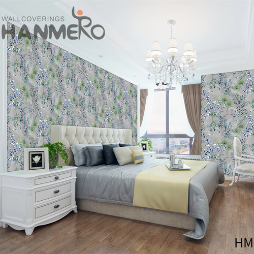 HANMERO PVC Cheap Damask Deep Embossed European 0.53*9.2M Exhibition in store wallpaper