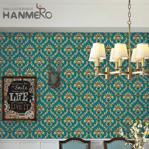 HANMERO PVC 0.53*9.2M Flowers Deep Embossed Pastoral Home Wall Exported removable wallpaper