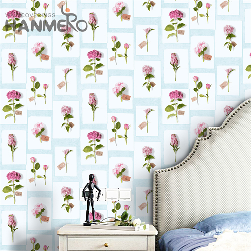 HANMERO PVC Home Wall Flowers Deep Embossed Pastoral Exported 0.53*9.2M home wallpaper borders