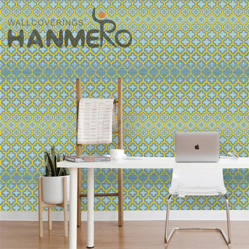 HANMERO PVC Unique Geometric Embossing Modern Saloon 0.53*9.5M house wallpaper