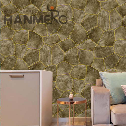 HANMERO PVC Unique Geometric Embossing Modern Saloon wallpapers for home interiors 0.53*9.5M