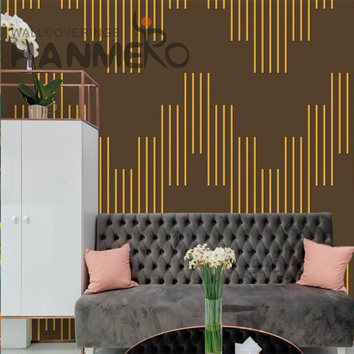 HANMERO PVC 0.53*9.5M Geometric Embossing Modern Saloon Unique wallpaper house design