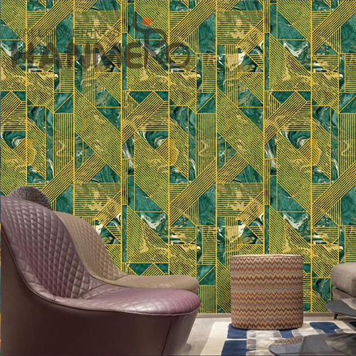 HANMERO PVC Unique Geometric 0.53*9.5M Modern Saloon Embossing places to buy wallpaper