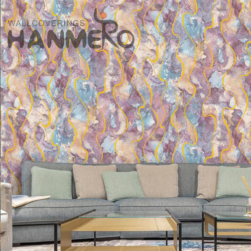 HANMERO Embossing Unique Geometric PVC Modern Saloon 0.53*9.5M contemporary black wallpaper