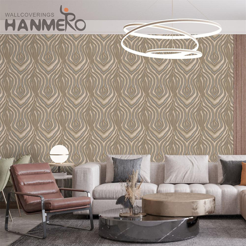 HANMERO PVC 0.53*10M Geometric Embossing Modern Sofa background Standard decorative wallpaper for home