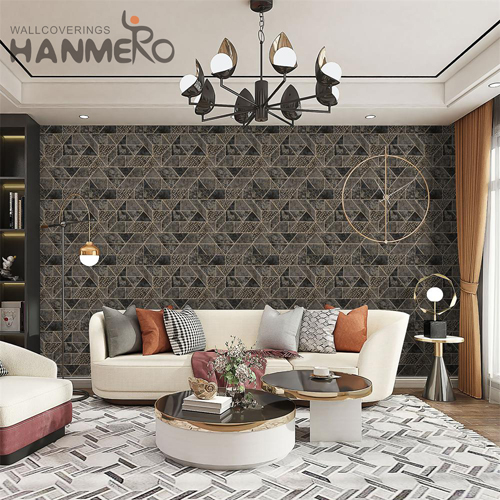 HANMERO PVC Standard Geometric 0.53*10M Modern Sofa background Embossing home wallpaper borders