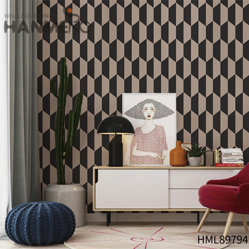 HANMERO PVC Best Selling Geometric 0.53*10M Modern Lounge rooms Embossing cheap wallpaper shops