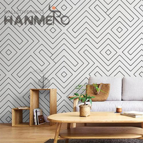 HANMERO PVC Best Selling Lounge rooms Embossing Modern Geometric 0.53*10M where to buy wallpaper borders